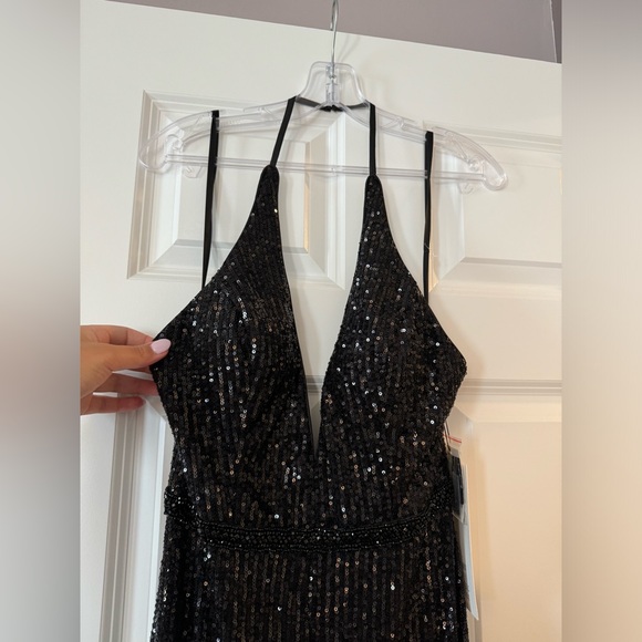 Alyce Paris Black and Gold Sequin Jumpsuit - Picture 5 of 9